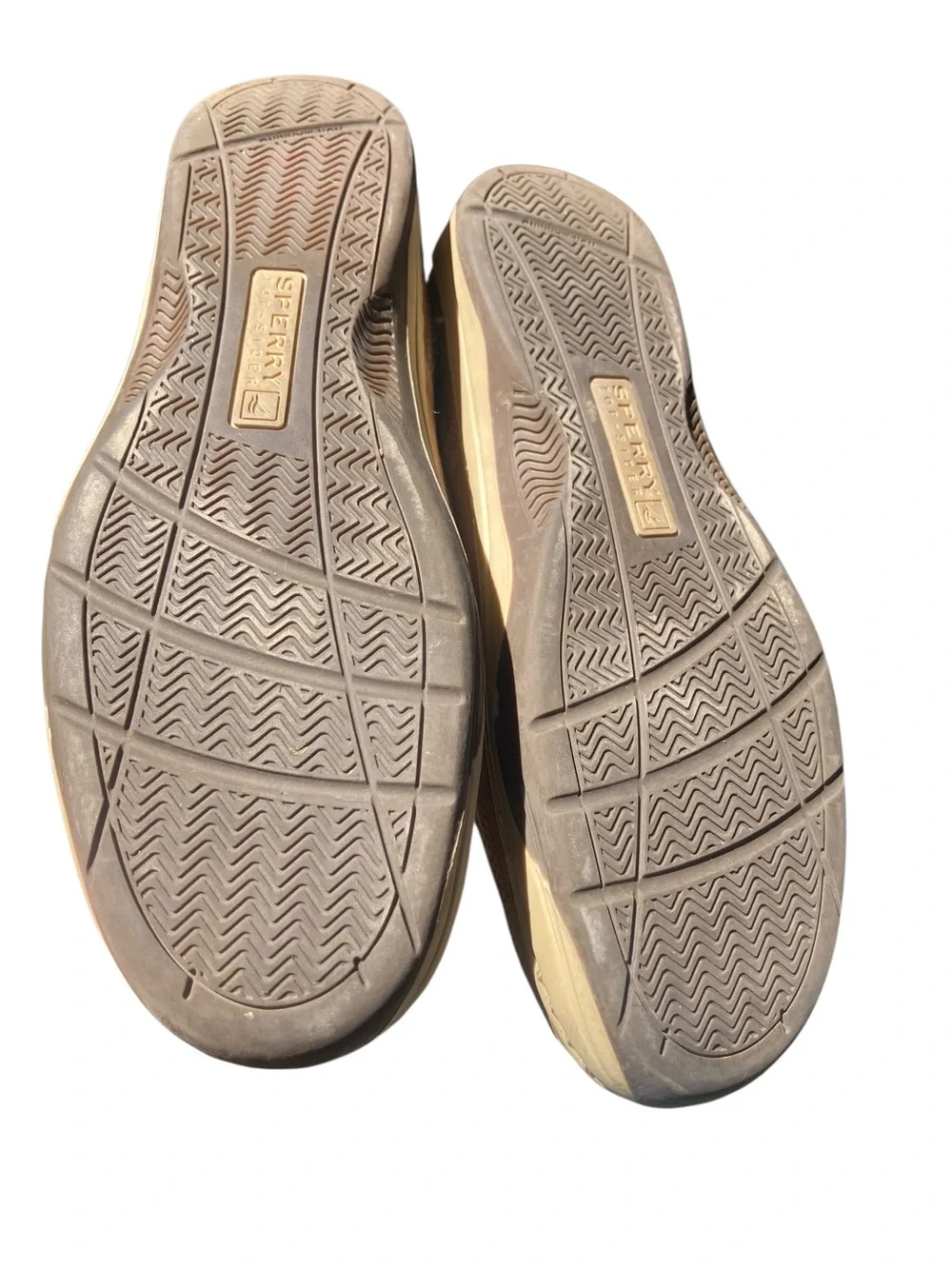 Sperry Top-Sider Men’s Boat Shoes Size 9 Tan Leather Mesh Classic Sailing